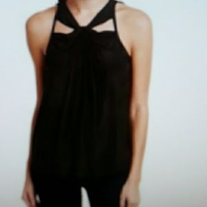 Ramy Brook Cut out twist top in Black size Small